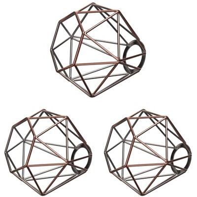 ledscom.de Abat-jour en forme de cage, 3 pièces, bronze, E27 / E14, 160 mm de diamètre ledscom.de Abat-jour en forme de cage, 3 pièces, bronze, E27 / E14, 160 mm de diamètre