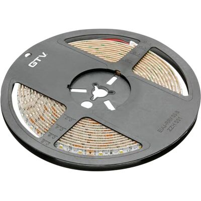 GTV Bande LED 5 m Flash 2835 MW 120 LED à intensité variable Autocollant 7,3 W 12 V CC Blanc froid 6500 K Pour meubles de cuisine, divisible tous les 2,5 cm GTV Bande LED 5 m Flash 2835 MW 120 LED à intensité variable Autocollant 7,3 W 12 V CC Blanc froid 6500 K Pour meubles de cuisine, divisible tous les 2,5 cm