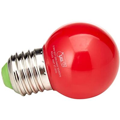 LAES Ampoule rouge sphérique LED, E27, 0,9 W, 45 x 72 mm LAES Ampoule rouge sphérique LED, E27, 0,9 W, 45 x 72 mm