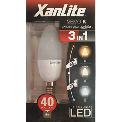 Xanlite Ampoule Led Flamme Culot E14-6W Cons. (40W Eq.) Cct Température De Lumière Variable 2700K 6000K Xanlite Ampoule Led Flamme Culot E14-6W Cons. (40W Eq.) Cct Température De Lumière Variable 2700K 6000K