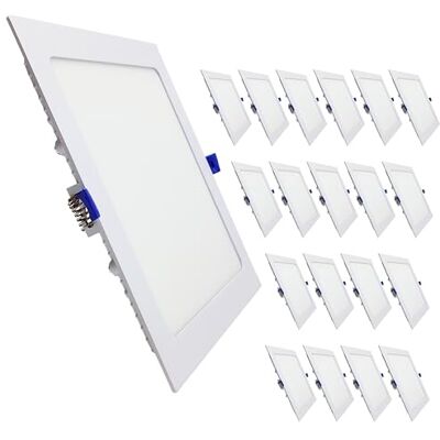 LED ATOMANT Lot de 20 Panneau LED Encastrable Downlight Carré 225mm 20W, CCT (Sélecteur de Couleur Blanc Chaud, Neutre et Froid), Coupe 205mm, 1800 Lumens, Driver inclus LED ATOMANT Lot de 20 Panneau LED Encastrable Downlight Carré 225mm 20W, CCT (Sélecteur de Couleur Blanc Chaud, Neutre et Froid), Coupe 205mm, 1800 Lumens, Driver inclus