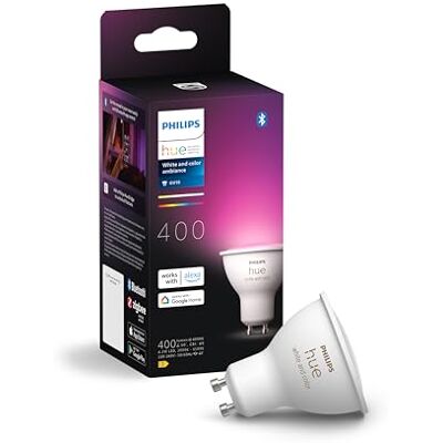 Philips GU10 Spot Wit en Gekleurd Licht Dimbaar Verbind met Bluetooth of Bridge Smart Lamp Werkt met Alexa en Google Home Philips GU10 Spot Wit en Gekleurd Licht Dimbaar Verbind met Bluetooth of Bridge Smart Lamp Werkt met Alexa en Google Home