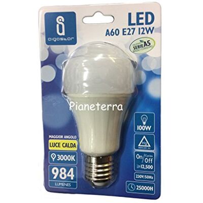 Aigostar 177850 Ampoule LED A60 12 W, grand filetage et lumière chaude Aigostar 177850 Ampoule LED A60 12 W, grand filetage et lumière chaude
