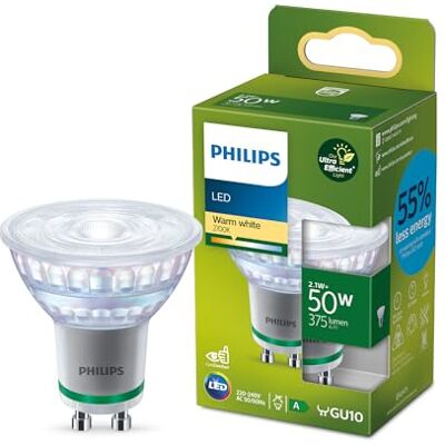 Philips Ultra Efficient LED spot 50W GU10 Warmwit licht Philips Ultra Efficient LED spot 50W GU10 Warmwit licht