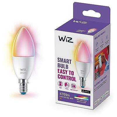 WiZ Kaarslamp Gekleurd en Wit Licht Slimme LED Verlichting E14 fitting 40W Mat Wi-Fi WiZ Kaarslamp Gekleurd en Wit Licht Slimme LED Verlichting E14 fitting 40W Mat Wi-Fi