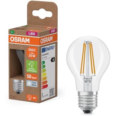 Osram Dalla forme mini sphérique classique - Filament LED décoratif - Classe énergétique A - E27 - 1,2W - 255 lumens - 4000K - Blanc froid - Ampoule LED Osram Dalla forme mini sphérique classique - Filament LED décoratif - Classe énergétique A - E27 - 1,2W - 255 lumens - 4000K - Blanc froid - Ampoule LED
