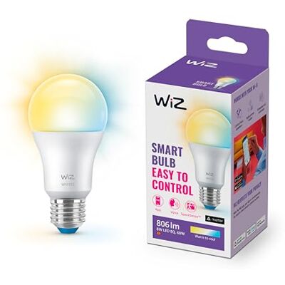 WiZ Lamp Warm- tot Koelwit Licht Slimme LED Verlichting E27 fitting 60W Mat Wi-Fi WiZ Lamp Warm- tot Koelwit Licht Slimme LED Verlichting E27 fitting 60W Mat Wi-Fi