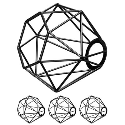 ledscom.de Abat-jour en forme de cage, 4 pièces, noir, E27 / E14, 160 mm de diamètre ledscom.de Abat-jour en forme de cage, 4 pièces, noir, E27 / E14, 160 mm de diamètre