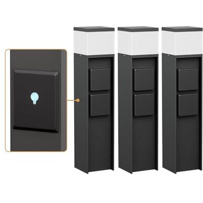 ledscom.de 3 bornes lumineuses PODEL pour l'extérieur, domotique, 39 cm, noir, 2 prises, ampoule G9 incluse, 501 lm, blanc chaud ledscom.de 3 bornes lumineuses PODEL pour l'extérieur, domotique, 39 cm, noir, 2 prises, ampoule G9 incluse, 501 lm, blanc chaud