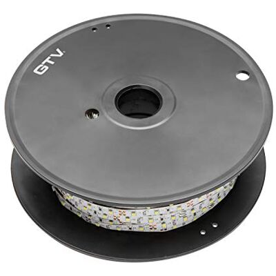 GTV Bande LED Flash 5630 Rouleau de 50 m 12 V 80 W Blanc neutre 4000 K 300 LED Largeur : 10 mm IP20-1750 lm/m Peut être découpé tous les 5 cm Éclairage intérieur sans gel GTV Bande LED Flash 5630 Rouleau de 50 m 12 V 80 W Blanc neutre 4000 K 300 LED Largeur : 10 mm IP20-1750 lm/m Peut être découpé tous les 5 cm Éclairage intérieur sans gel