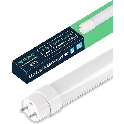V-TAC Tube LED 60 cm T8 G13-7,5 W 850 lumens Puce Samsung Tubes LED pour plafond, mur, garage, magasin Tube LED forme T8 Remplacement néon Lumière 4000 K blanc naturel V-TAC Tube LED 60 cm T8 G13-7,5 W 850 lumens Puce Samsung Tubes LED pour plafond, mur, garage, magasin Tube LED forme T8 Remplacement néon Lumière 4000 K blanc naturel