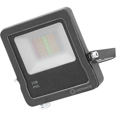 LEDVANCE Floodlight Wi-Fi Remote Control Bundle, Wi-Fi LED Flutlicht mit Fernbedienung, Strahler mit 20 W, 3000 K warmweiß,1260 Lumen, RGB Lampe aus Aluminium, Idéal pour Außen LEDVANCE Floodlight Wi-Fi Remote Control Bundle, Wi-Fi LED Flutlicht mit Fernbedienung, Strahler mit 20 W, 3000 K warmweiß,1260 Lumen, RGB Lampe aus Aluminium, Idéal pour Außen