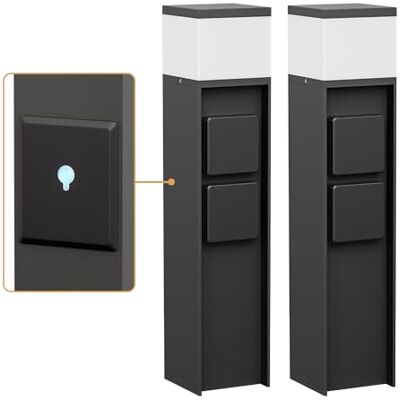 ledscom.de 2 bornes d'éclairage PODEL pour l'extérieur, domotique, 39 cm, noir, 2 prises, ampoule G9 incluse, 596 lm, blanc ledscom.de 2 bornes d'éclairage PODEL pour l'extérieur, domotique, 39 cm, noir, 2 prises, ampoule G9 incluse, 596 lm, blanc