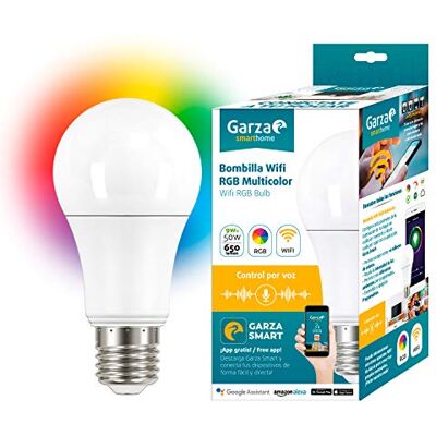 Garza Ampoule LED WiFi RGB Alexa, 9 W, multicolore, 70 x 135 mm Garza Ampoule LED WiFi RGB Alexa, 9 W, multicolore, 70 x 135 mm