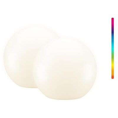 goobay Lot de 2 boules solaires LED de 20 cm – Boule lumineuse RVB pour extérieur, IP44, résistant aux intempéries, lampe solaire, lampe décorative pour terrasse, balcon, jardin Éclairage d'ambiance goobay Lot de 2 boules solaires LED de 20 cm – Boule lumineuse RVB pour extérieur, IP44, résistant aux intempéries, lampe solaire, lampe décorative pour terrasse, balcon, jardin Éclairage d'ambiance
