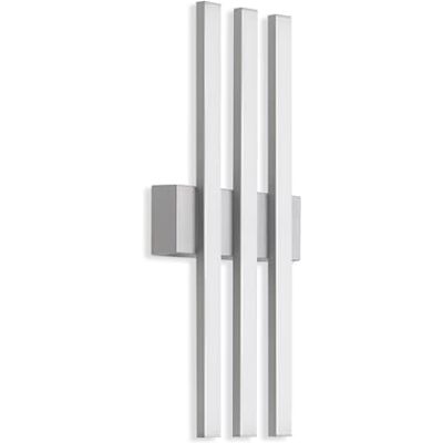 TELEFUNKEN Applique murale d'extérieur LED 3 ampoules, 12 W, 1440 lumens, 4000 K, IP44, argenté, 370 x 155 x 42 mm TELEFUNKEN Applique murale d'extérieur LED 3 ampoules, 12 W, 1440 lumens, 4000 K, IP44, argenté, 370 x 155 x 42 mm