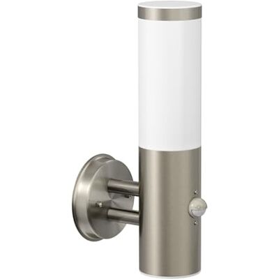 ledscom.de Applique murale PORU pour l'extérieur, IP44, détecteur de mouvement, acier inoxydable, inox mat, ronde, 1x E27 max. 15W ledscom.de Applique murale PORU pour l'extérieur, IP44, détecteur de mouvement, acier inoxydable, inox mat, ronde, 1x E27 max. 15W