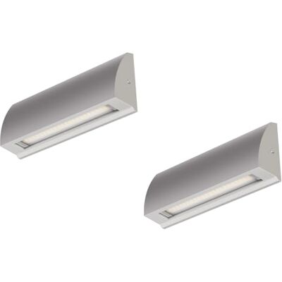 ledscom.de 2x LED Applique murale/éclairage d'escalier SEGIN pour l'extérieur, IP54, plat, downlight, gris mat, carré, 6,2 W, 566lm, blanc chaud ledscom.de 2x LED Applique murale/éclairage d'escalier SEGIN pour l'extérieur, IP54, plat, downlight, gris mat, carré, 6,2 W, 566lm, blanc chaud