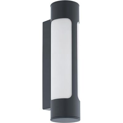 EGLO LED Applique murale extérieure Tonego, lampe extérieure double flamme applique en acier galvanisé et plastique, couleur : anthracite, blanc, IP44 EGLO LED Applique murale extérieure Tonego, lampe extérieure double flamme applique en acier galvanisé et plastique, couleur : anthracite, blanc, IP44