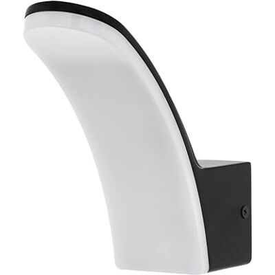 EGLO LED Applique murale extérieure Fiumicino, lampe extérieure 1 flamme applique en aluminium et plastique, couleur : noir, blanc, IP44 EGLO LED Applique murale extérieure Fiumicino, lampe extérieure 1 flamme applique en aluminium et plastique, couleur : noir, blanc, IP44