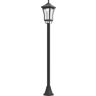 Outsunny Lampadaire d'extérieur lampe solaire pour extérieur, LED, lanterne classique, lampe de sol pour extérieur, 30 lm, hauteur 127 cm, noir Outsunny Lampadaire d'extérieur lampe solaire pour extérieur, LED, lanterne classique, lampe de sol pour extérieur, 30 lm, hauteur 127 cm, noir