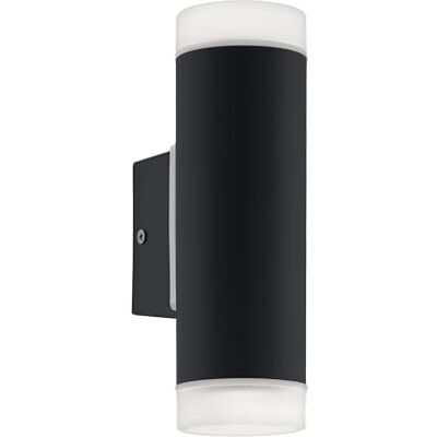 EGLO LED Applique extérieure Riga-LED, lampe murale double flamme, en acier EGLO LED Applique extérieure Riga-LED, lampe murale double flamme, en acier