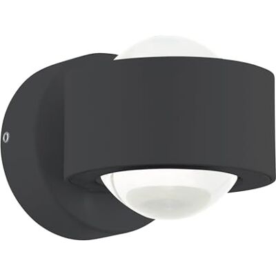EGLO LED Applique extérieure Treviolo, luminaire mural 2 flammes, applique LED en aluminium moulé anthracite et verre blanc, lampe extérieure LED blanc chaud, IP44 EGLO LED Applique extérieure Treviolo, luminaire mural 2 flammes, applique LED en aluminium moulé anthracite et verre blanc, lampe extérieure LED blanc chaud, IP44