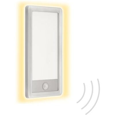 TELEFUNKEN Applique murale d'extérieur LED avec détecteur de mouvement, capteur crépusculaire, effet rétro-éclairage, 16 W, 2000 lumens, IP44, rectangulaire, argent, 280 x 150 x 45 mm (L x l x h) TELEFUNKEN Applique murale d'extérieur LED avec détecteur de mouvement, capteur crépusculaire, effet rétro-éclairage, 16 W, 2000 lumens, IP44, rectangulaire, argent, 280 x 150 x 45 mm (L x l x h)