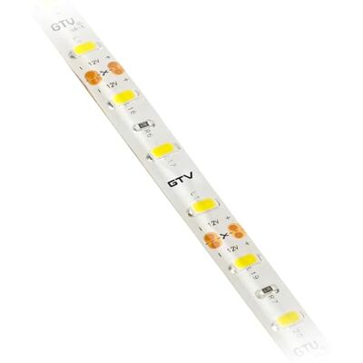 GTV Ruban LED Flash 5630 de 5 m, 300 LED 60/m, à intensité variable, 16 W/m, étanche IP65, 12 V DC, largeur 10 mm, divisible tous les 5 cm, blanc froid 6500 K GTV Ruban LED Flash 5630 de 5 m, 300 LED 60/m, à intensité variable, 16 W/m, étanche IP65, 12 V DC, largeur 10 mm, divisible tous les 5 cm, blanc froid 6500 K
