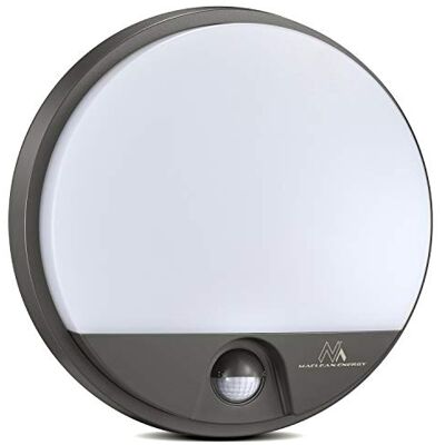 Maclean MCE291 Lampe LED avec détecteur de mouvement infrarouge Applique murale Éclairage intérieur/extérieur 1100 lm 15 W IP54 4000 K étanche (gris) Maclean MCE291 Lampe LED avec détecteur de mouvement infrarouge Applique murale Éclairage intérieur/extérieur 1100 lm 15 W IP54 4000 K étanche (gris)