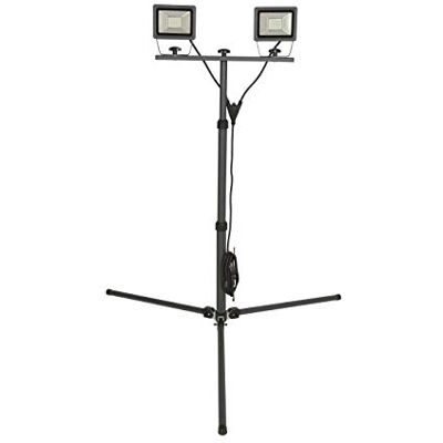 Unitec Projecteur LED avec trépied 2 x 20 W, 2 x 1600 lumens, câble de 3 m, 6500 K, anthracite, IP65, aluminium moulé sous pression, verre de sécurité, classe d'efficacité énergétique A+ Unitec Projecteur LED avec trépied 2 x 20 W, 2 x 1600 lumens, câble de 3 m, 6500 K, anthracite, IP65, aluminium moulé sous pression, verre de sécurité, classe d'efficacité énergétique A+