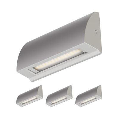 ledscom.de 4x LED Applique murale/éclairage d'escalier SEGIN pour l'extérieur, IP54, plat, downlight, gris mat, rectangulaire, 3,8 W, 265lm, blanc chaud ledscom.de 4x LED Applique murale/éclairage d'escalier SEGIN pour l'extérieur, IP54, plat, downlight, gris mat, rectangulaire, 3,8 W, 265lm, blanc chaud