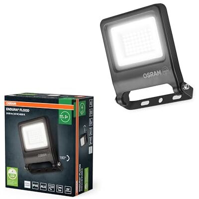 OSRAM Projecteur LED ENDURA FLOOD PC 30 W, blanc froid 4 000 K, 3 000 lumens, IP65, aluminium 100% recyclé, support de montage 180°, 100 lm/W, gris OSRAM Projecteur LED ENDURA FLOOD PC 30 W, blanc froid 4 000 K, 3 000 lumens, IP65, aluminium 100% recyclé, support de montage 180°, 100 lm/W, gris