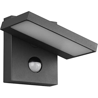Trio Leuchten Horton 226360142 Applique murale d'extérieur en aluminium moulé sous pression Anthracite 8 W avec capteur de mouvement Trio Leuchten Horton 226360142 Applique murale d'extérieur en aluminium moulé sous pression Anthracite 8 W avec capteur de mouvement