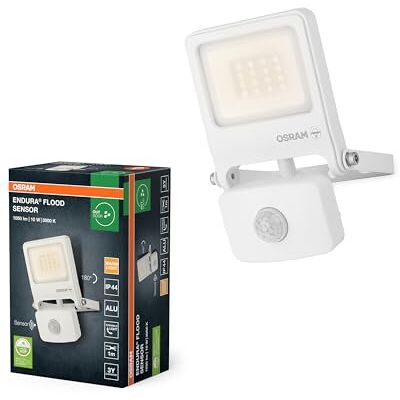 OSRAM Projecteur LED ENDURA FLOOD PC 10 W avec capteur, blanc chaud 3 000 K, 1 000 lumens, IP44, capteur IR, 9 m, fonction temps/lux, blanc OSRAM Projecteur LED ENDURA FLOOD PC 10 W avec capteur, blanc chaud 3 000 K, 1 000 lumens, IP44, capteur IR, 9 m, fonction temps/lux, blanc