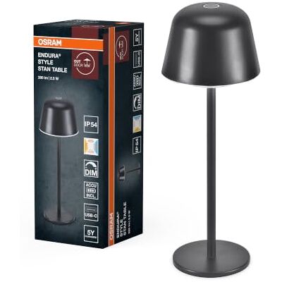 OSRAM LAMPE A POSER EXT STAN TABLE, 2,5W, 200lm, gris Endura Style Table, Ambient Mood Light, Gris foncé, 110 mm dia, 50000 h, Pack de 1 OSRAM LAMPE A POSER EXT STAN TABLE, 2,5W, 200lm, gris Endura Style Table, Ambient Mood Light, Gris foncé, 110 mm dia, 50000 h, Pack de 1