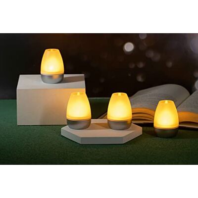 Northpoint Lot de 4 lampes LED Lounge Lights avec capteur tactile sans fil pour intérieur et extérieur Effet vacillant RGBW avec station de charge (argent mat) Northpoint Lot de 4 lampes LED Lounge Lights avec capteur tactile sans fil pour intérieur et extérieur Effet vacillant RGBW avec station de charge (argent mat)