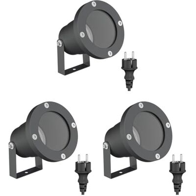 ledscom.de 3 projecteurs de jardin DUK pour l'extérieur, IP65, prise, anthracite, 1 douille GU10 max. 15 W ledscom.de 3 projecteurs de jardin DUK pour l'extérieur, IP65, prise, anthracite, 1 douille GU10 max. 15 W
