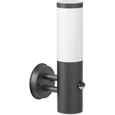 ledscom.de Applique murale PORU pour l'extérieur, IP44, détecteur de mouvement, acier inoxydable, anthracite mat, ronde, 1x E27 max. 15W ledscom.de Applique murale PORU pour l'extérieur, IP44, détecteur de mouvement, acier inoxydable, anthracite mat, ronde, 1x E27 max. 15W