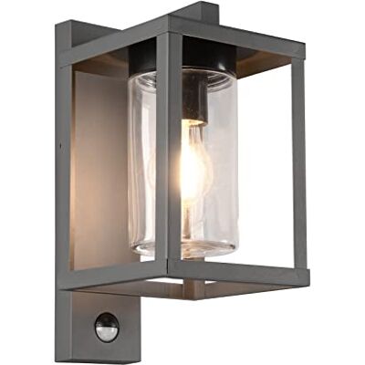 Trio , Applique, Lunga 1xE27, max.40,0 W Verre, Transparent claire, Corps: Fonte daluminium, Antracite L:16,0cm, H:33,5cm, P:22,0cm IP44 Trio , Applique, Lunga 1xE27, max.40,0 W Verre, Transparent claire, Corps: Fonte daluminium, Antracite L:16,0cm, H:33,5cm, P:22,0cm IP44