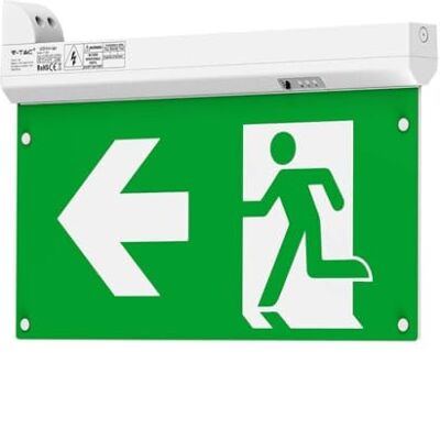 V-TAC Éclairage d'urgence LED avec batterie Montage 4 en 1 Couleur de la lumière 6 000 K Avec 4 icônes avec indicateur de circulation Visible de 30 mètres V-TAC Éclairage d'urgence LED avec batterie Montage 4 en 1 Couleur de la lumière 6 000 K Avec 4 icônes avec indicateur de circulation Visible de 30 mètres
