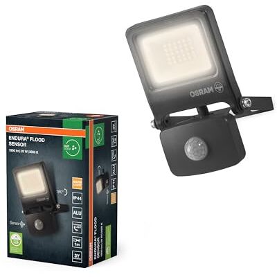 OSRAM Projecteur LED ENDURA FLOOD PC 20 W 3 000 K avec capteur gris OSRAM Projecteur LED ENDURA FLOOD PC 20 W 3 000 K avec capteur gris
