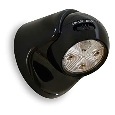 Auraglow Lampe de sécurité LED sans fil amovible à détecteur de mouvement à piles avec détecteur de mouvement (noir, sans piles) Auraglow Lampe de sécurité LED sans fil amovible à détecteur de mouvement à piles avec détecteur de mouvement (noir, sans piles)