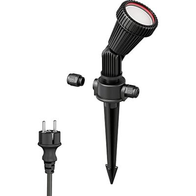 ledscom.de Projecteur de jardin avec piquet de terre PIRK pour l'extérieur, IP44, noir, prise, LED GU10 630lm blanc chaud incl. ledscom.de Projecteur de jardin avec piquet de terre PIRK pour l'extérieur, IP44, noir, prise, LED GU10 630lm blanc chaud incl.