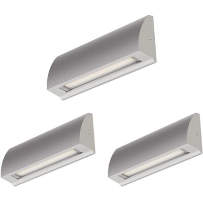 ledscom.de 3x LED Applique murale/éclairage d'escalier SEGIN pour l'extérieur, IP54, plat, downlight, gris mat, carré, 6,2 W, 566lm, blanc chaud ledscom.de 3x LED Applique murale/éclairage d'escalier SEGIN pour l'extérieur, IP54, plat, downlight, gris mat, carré, 6,2 W, 566lm, blanc chaud