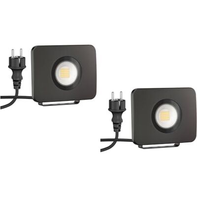 ledscom.de 2x LED Projecteur de jardin WEGA pour l'extérieur, IP44, fiche, noir, 29,6 W, 2361lm, blanc chaud ledscom.de 2x LED Projecteur de jardin WEGA pour l'extérieur, IP44, fiche, noir, 29,6 W, 2361lm, blanc chaud