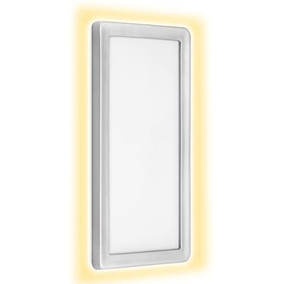 TELEFUNKEN 313604TF Applique murale extérieure effet rétro-éclairé, 16 W, 2000 lumens, 4000 K, IP44, argent, rectangulaire, 280 x 150 x 28 mm (L x l x h) TELEFUNKEN 313604TF Applique murale extérieure effet rétro-éclairé, 16 W, 2000 lumens, 4000 K, IP44, argent, rectangulaire, 280 x 150 x 28 mm (L x l x h)