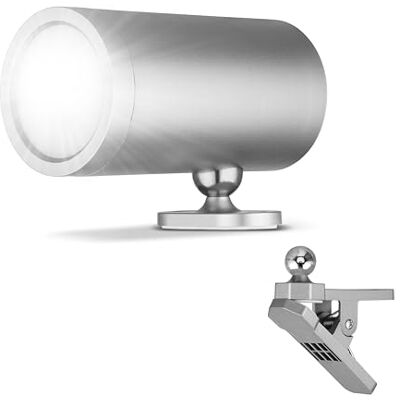 REV Applique murale LED Avec batterie et détecteur de mouvement 180 lm Sans fil Intensité variable Rotation à 360° Idéal pour le camping, le garage et la cave IP54 Argenté REV Applique murale LED Avec batterie et détecteur de mouvement 180 lm Sans fil Intensité variable Rotation à 360° Idéal pour le camping, le garage et la cave IP54 Argenté