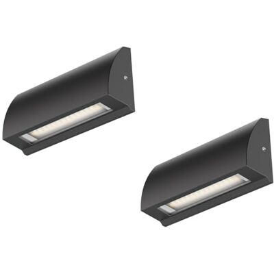 ledscom.de 2x LED Applique murale/éclairage d'escalier SEGIN pour l'extérieur, IP54, plat, downlight, noir mat, carré, 3,8 W, 265lm, blanc chaud ledscom.de 2x LED Applique murale/éclairage d'escalier SEGIN pour l'extérieur, IP54, plat, downlight, noir mat, carré, 3,8 W, 265lm, blanc chaud