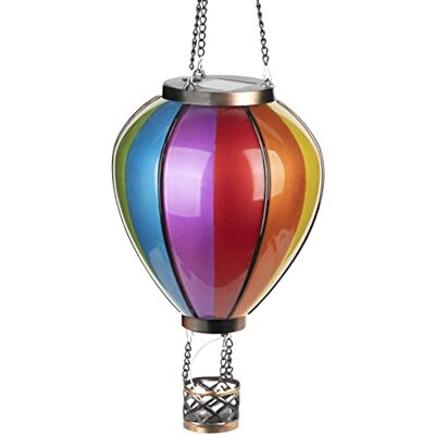 Northpoint Lanterne solaire à LED montgolfière Photophore Armature en métal Plastique Décoration extérieure Panneau solaire de jardin Northpoint Lanterne solaire à LED montgolfière Photophore Armature en métal Plastique Décoration extérieure Panneau solaire de jardin